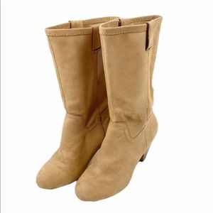 Nine West Vintage Soft Boots Booties Cognac Tan Neutral Size 7